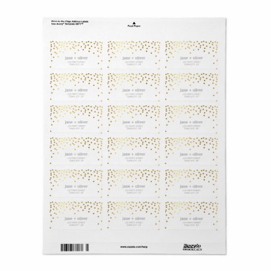 FESTIVE LABEL modern confetti spot gold folie grij (Full Sheet)