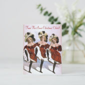 Festive  Lady Dancers kerstfeest Kaart (Staand voorkant)