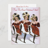 Festive  Lady Dancers kerstfeest Kaart (Voorkant / Achterkant)