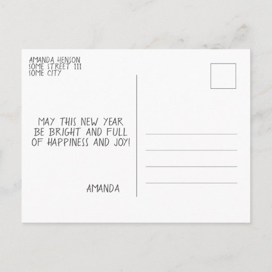 Festive Lantern Happy New Year 2023 Briefkaart (Achterkant)