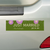 Festive Lantern met Pastel Moss Green & Lavender Bumpersticker (Op auto)