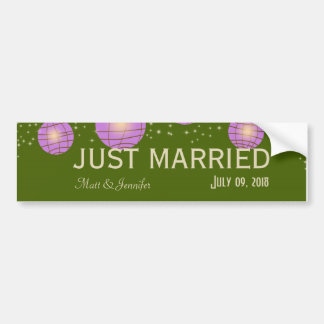 Festive Lantern met Pastel Moss Green & Lavender Bumpersticker
