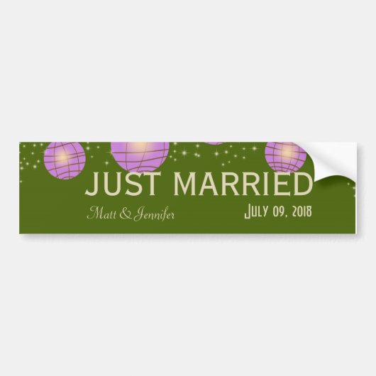 Festive Lantern met Pastel Moss Green & Lavender Bumpersticker (Voorkant)