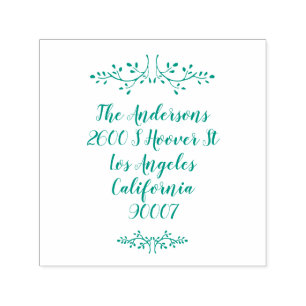 Festive Leaf Kerstmis Holiday Adres zichzelf inkt Zelfinktende Stempel