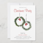 Festive Leaf Wreater Corporate Kerstparty Kaart (Voorkant)