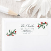 Festive Leaves & Berries Holiday Adres Etiket (Insitu)