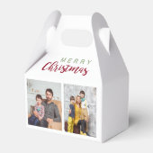 Festive Lettering Family Foto met prettige kerstfe Bedankdoosjes (Achterkant)