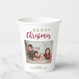 Festive Lettering Family Foto met prettige kerstfe Papieren Bekers