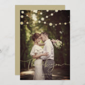 Festive Light Wedding Gold Custom Whimsical Script (Voorkant / Achterkant)