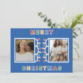 Festive Lights 2-Photo Christmas Feestdagenkaart (Staand voorkant)