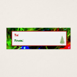 'Festive Lights'-feestdag - Label met cadeaus Mini Visitekaartjes