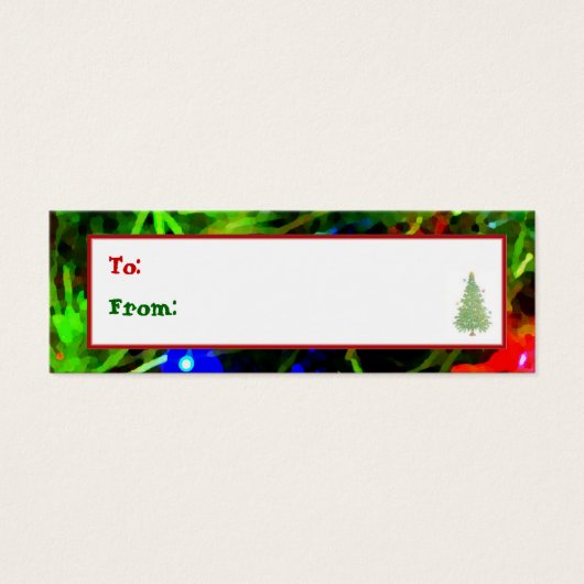 'Festive Lights'-feestdag - Label met cadeaus Mini Visitekaartjes (Voorkant)