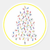 Festive Lights Ronde Sticker (Voorkant)