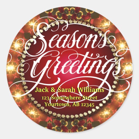 Festive Lights Seizoen Greetings Gift Label Sticke (Voorkant)