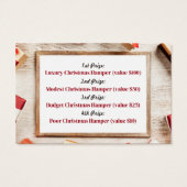 Festive Lijst, kerstfeestkaartjes Visitekaartje (Achterkant)