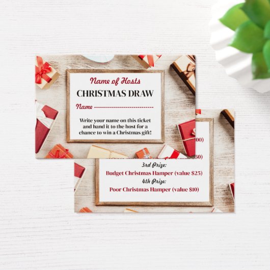 Festive Lijst, kerstfeestkaartjes Visitekaartje (Bureau)