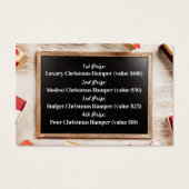 Festive Lijst, kerstfeestkaartjes Visitekaartje (Achterkant)