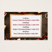 Festive Lijst, kerstfeestkaartjes Visitekaartje (Achterkant)