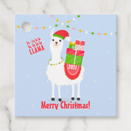 Festive Llama-kerst Bedankjes Labels