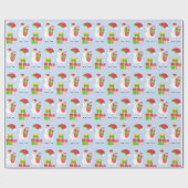 Festive Llama-kerst Cadeaupapier (Vlak)
