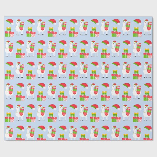 Festive Llama-kerst Cadeaupapier (Vlak)