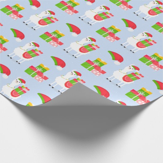 Festive Llama-kerst Cadeaupapier (Hoek)