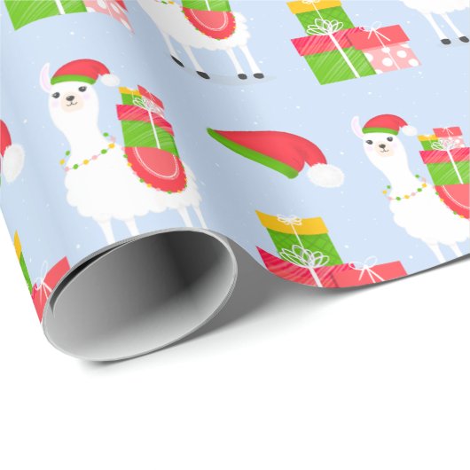 Festive Llama-kerst Cadeaupapier (Rol Hoek)