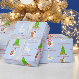 Festive Llama-kerst Cadeaupapier