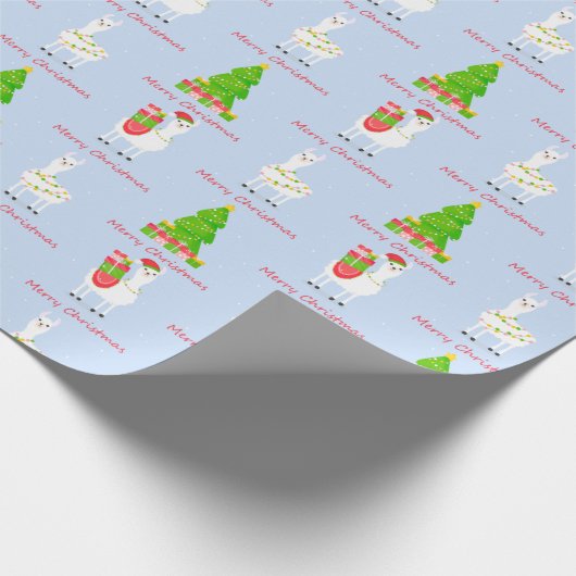 Festive Llama-kerst Cadeaupapier (Hoek)