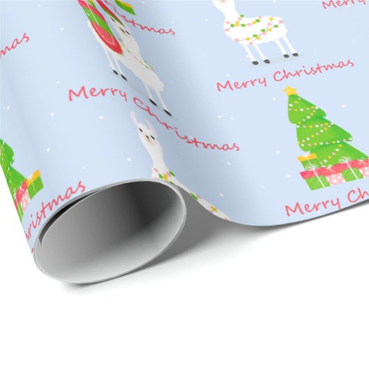 Festive Llama-kerst Cadeaupapier (Rol Hoek)