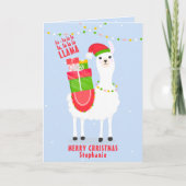 Festive Llama-kerst Feestdagen Kaart (Voorkant)