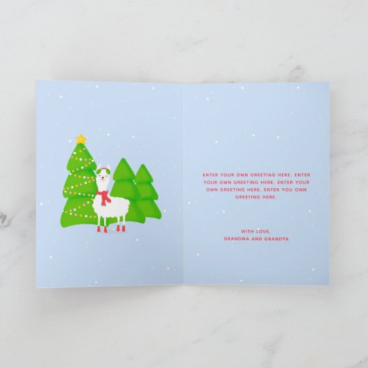 Festive Llama-kerst Feestdagen Kaart (Binnen)