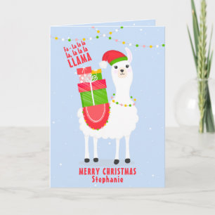 Festive Llama-kerst Feestdagen Kaart