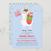 Festive Llama-kerst Kaart (Voorkant / Achterkant)