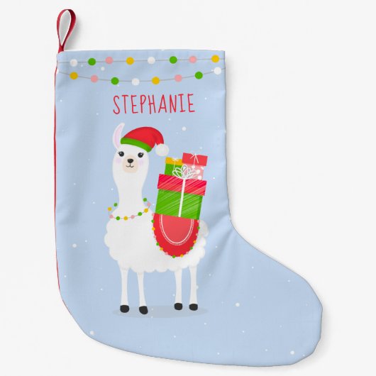 Festive Llama-kerst Kleine Kerstsok (Voorkant)
