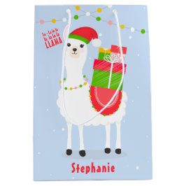 Festive Llama-kerst Medium Cadeauzakje