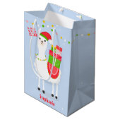 Festive Llama-kerst Medium Cadeauzakje (Voorkant Gekanteld)