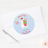 Festive Llama-kerst Ronde Sticker (Envelop)