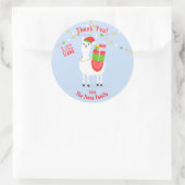 Festive Llama-kerst Ronde Sticker (Tas)