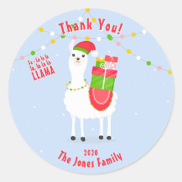 Festive Llama-kerst Ronde Sticker