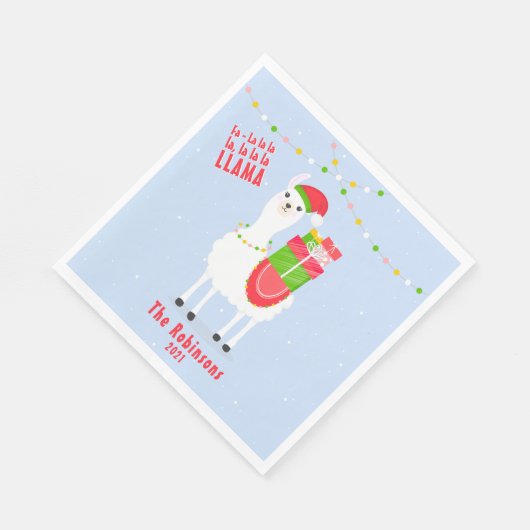 Festive Llama-kerst Servet (Hoek)