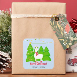 Festive Llama-kerst Vierkante Sticker