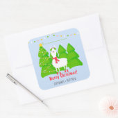 Festive Llama-kerst Vierkante Sticker (Envelop)