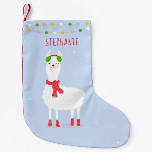 Festive Llama-kerstcadeautjes met kerstmis Kleine Kerstsok (Voorkant)