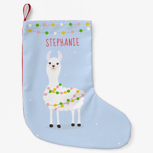 Festive Llama-kerstcadeautjes met kerstmis Kleine Kerstsok (Voorkant)