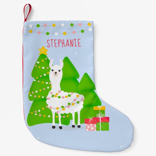 Festive Llama-kerstcadeautjes met kerstmis Kleine Kerstsok (Voorkant)