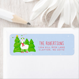 Festive Llama-kerstlabel Etiket