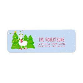 Festive Llama-kerstlabel Etiket