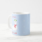 Festive Llama Mok met tweetone koffie voor kerstmi (Voorkant links)