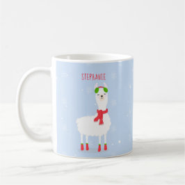 Festive Llama Mok met tweetone koffie voor kerstmi